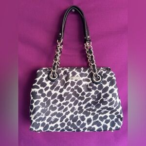 Kate Spade New York Leopard Print Nylon Shoulder Bag Chain Strap Tote
